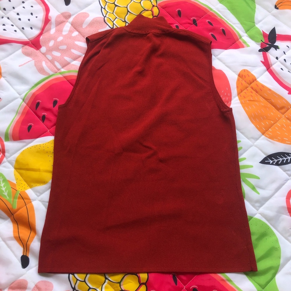 Rust orange/red mock neck sweater vest